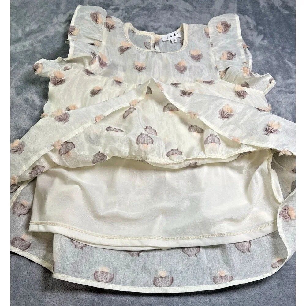 THML NWOT babydoll womens summer blouse w/liner sz S cottage fairy party $90 - Picture 6 of 7
